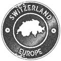 Switzerland map vintage stamp. Royalty Free Stock Photo