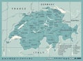 Switzerland Map - Vintage Vector Illustration Royalty Free Stock Photo