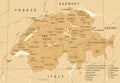 Switzerland Map - Vintage Vector Illustration Royalty Free Stock Photo