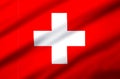 Switzerland realistic flag illustration. Royalty Free Stock Photo