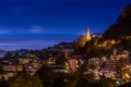 Switzerland, Montreux, night view with lake Royalty Free Stock Photo