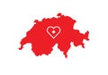 Switzerland outline map country shape