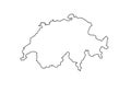 Switzerland outline map national borders country shape Royalty Free Stock Photo