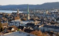 Panoramic view of the old town of ZÃÂ¼rich-City Royalty Free Stock Photo