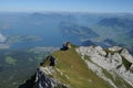 Switzerland: Panoramic view from Pilatus Peak over lake Lucerne Royalty Free Stock Photo