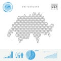 Switzerland People Icon Map. Stylized Vector Silhouette of Switzerland. Population Growth and Aging Infographics Royalty Free Stock Photo