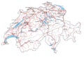 Switzerland road and highway map.