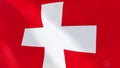 Switzerland realistic flag animation.