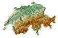 Switzerland relief map