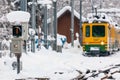 Switzerland`s Snowy Railway cold Station