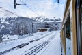 Switzerland`s Snowy Railway cold Station