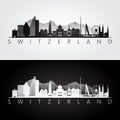 Switzerland skyline and landmarks silhouette Royalty Free Stock Photo