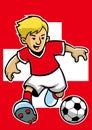 Switzerland soccer player with flag background Royalty Free Stock Photo