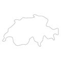 Switzerland - solid black outline border map of country area. Simple flat vector illustration Royalty Free Stock Photo