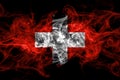 Switzerland, Swiss smoke flag isolated on black background Royalty Free Stock Photo