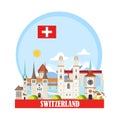 Switzerland Travel Landmarks background Royalty Free Stock Photo