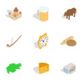 Switzerland travel symbols icons set Royalty Free Stock Photo