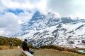 Admiring Swiss Alps near Innsbruck