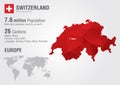 Switzerland world map with a pixel diamond texture.