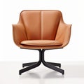 Swivel Chair With Tan Leather And Black Frame Royalty Free Stock Photo