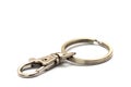 A swivel clip keyring blank with split ring against a white backdrop Royalty Free Stock Photo