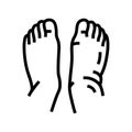 swollen ankles feet disease symptom line icon vector illustration