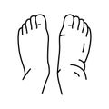 swollen ankles feet disease symptom line icon vector illustration