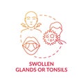 Swollen glands and tonsils concept icon