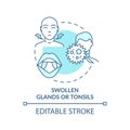 Swollen glands and tonsils concept icon