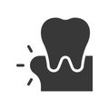 Swollen gums or gingivitis, dental related solid icon