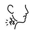 swollen lymph glands hiv symptom line icon vector illustration