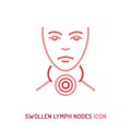 Swollen lymph nodes icon. Editable vector illustration Royalty Free Stock Photo