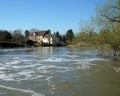 The swollen river Great Ouse at St Neots after heavy rain.