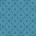 Swollen squares. White on a blue background. Seamless pattern. R