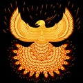 Swooping fiery phoenix