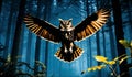 Swooping Owl in the Forest