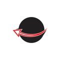 Swoosh arrow geometric round globe logo