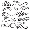 Swoosh Curls Swash Swish with Scribbles and Squiggle Swooshes, S