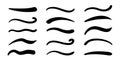 Swoosh, swash underline stroke set. Hand drawn swirl swoosh underline calligraphic element