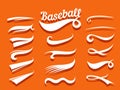 Swooshes text tails for baseball design. Sports swash underline shapes set in retro style. Swish typography font