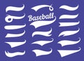 Swooshes text tails for baseball design. Sports swash underline shapes set in retro style. Swish typography font Royalty Free Stock Photo