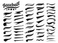 Swooshes text tails for baseball design. Sports swash underline shapes set in retro style. Swish typography font Royalty Free Stock Photo