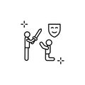 Sword, actors icon. Simple line, outline vector elements of theatre for ui and ux, website or mobile application