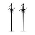 Sword ancient set in black color illustration Royalty Free Stock Photo
