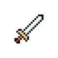 Sword 8-bit pixel graphics icon. Pixel art style. Game assets. 8-bit sprite. Isolated vector illustration EPS 10 Royalty Free Stock Photo