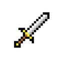 Sword 8-bit pixel graphics icon. Pixel art style. Game assets. 8-bit sprite. Isolated vector illustration EPS 10 Royalty Free Stock Photo