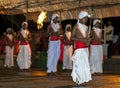 Sword Carriers perform during the Esala Perahera in Kandy, Sri Lanka. Royalty Free Stock Photo