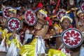 Sword dancers perform along the streets of Kandy during the Esala Perahera in Sri Lanka. Royalty Free Stock Photo