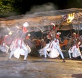 Sword Dancers perform along the streets of Kandy during the Esala Perahera in Sri Lanka