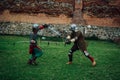 Medieval knights sword fight